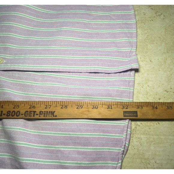 Ralph Lauren Mens XL Classic Fit Striped Button-Down Shirt Purple & Green Cotton - Picture 8 of 8